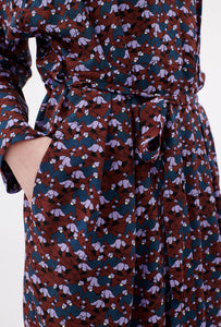 Burgundy Print Dress