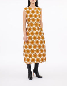Ocher Sun-Print Dress