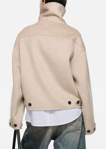 Wool Zip Jacket Oatmeal