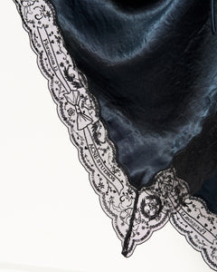 Satin Lace Dress Petrol Blue