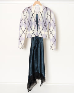 Satin Lace Dress Petrol Blue