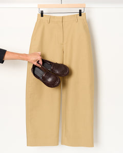 Tailored Satin Trousers Beige