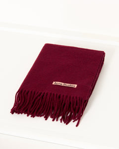 Fringe Scarf Narrow Burgundy