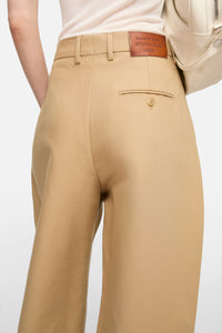 Tailored Satin Trousers Beige