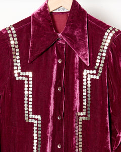 Dolly Plum Velvet Shirt