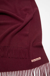 Fringe Scarf Narrow Burgundy