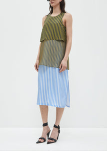 Danai Dress Khaki Blk Blu