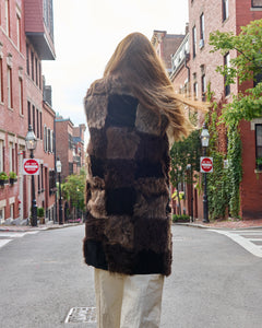Mixed Shearling Longline Vest