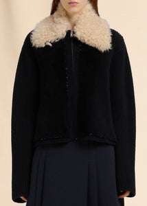 Cardigan with Patches Black