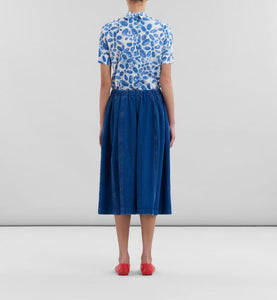 Paneled Denim Skirt