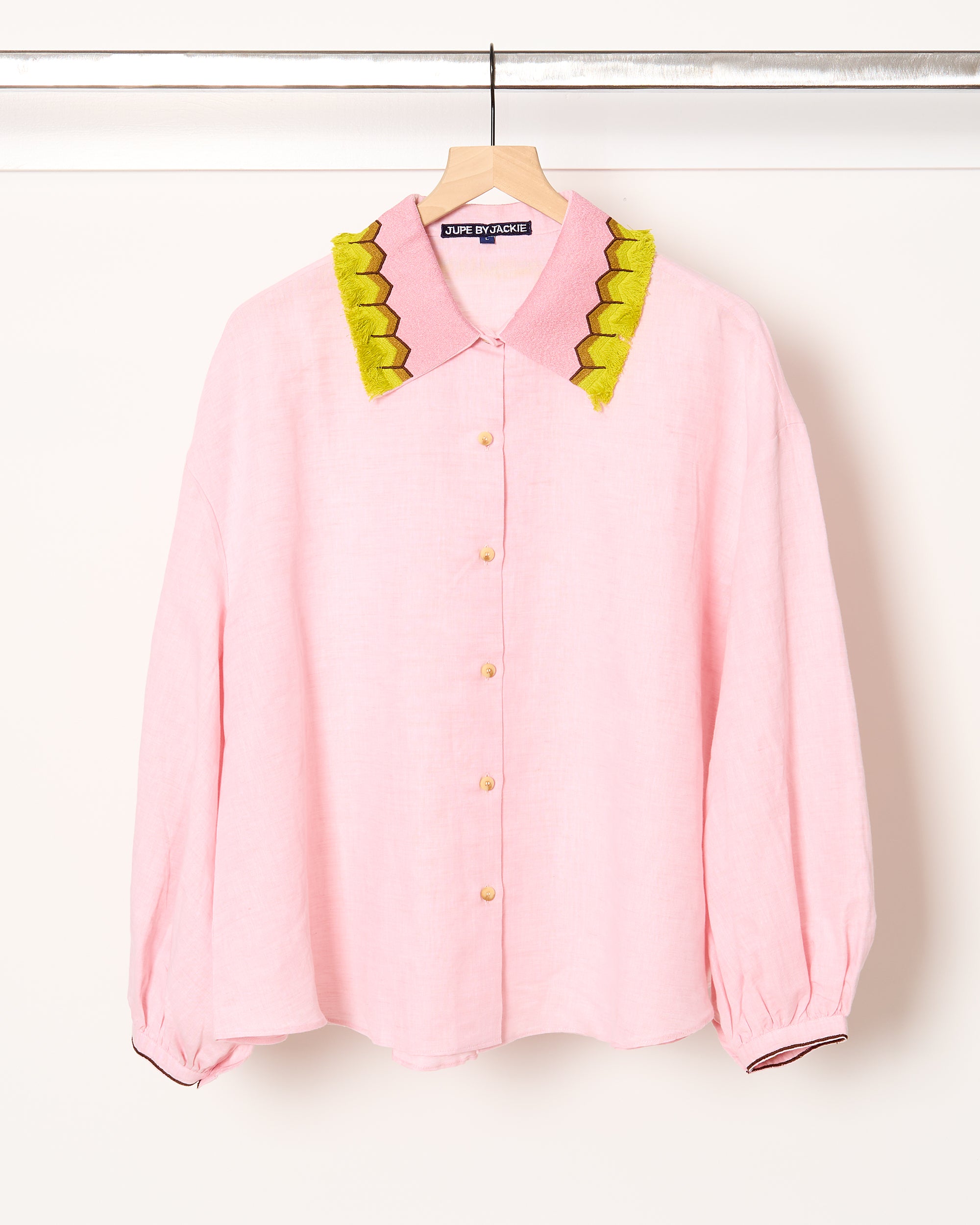 Jupe by JACKIE　リネンシャツ　ハンドエンブロイダリー Bold hand embroidery | Jupe by Jackie