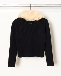 Cardigan with Patches Black