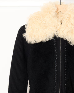 Cardigan with Patches Black