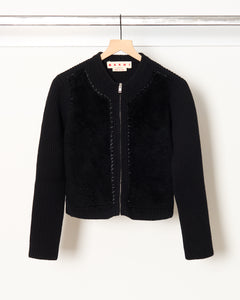 Cardigan with Patches Black