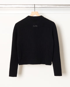 Cardigan with Patches Black