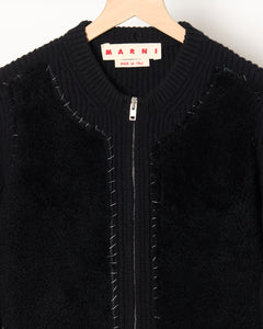 Cardigan with Patches Black