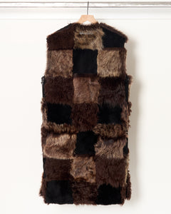 Mixed Shearling Longline Vest