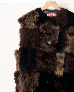 Mixed Shearling Longline Vest