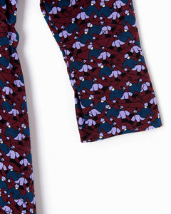 Burgundy Print Dress