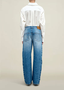 Column Leg Jeans Blue Tux