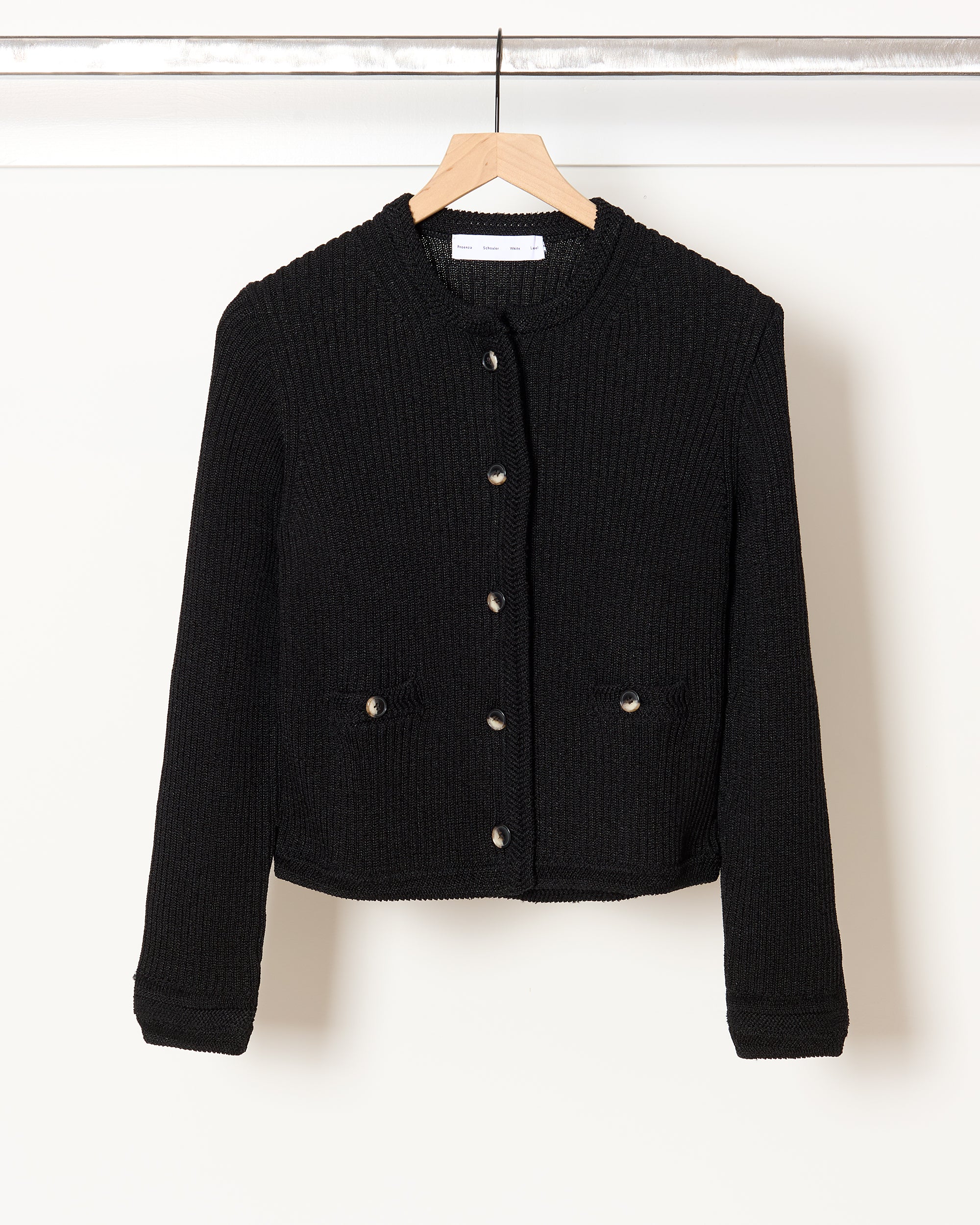 Proenza Schouler - PROENZA SCHOULER ニット・セーター M 黒xアイボリー(総柄) 【古着】【中古】 Proenza Schouler Rita Top in Rib Knit - Black | Proenza
