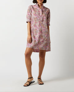 Elbow-Sleeve Frill Dress