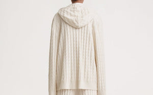 Cable Knit Hoodie Snow
