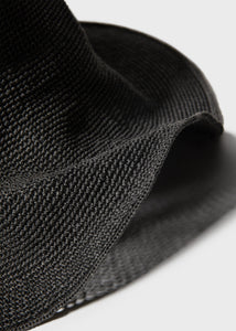 Paper Straw Hat Black